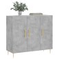 vidaXL Aparador de madera de ingeniería gris hormigón 90x34x80 cm