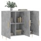 vidaXL Aparador de madera de ingeniería gris hormigón 90x34x80 cm