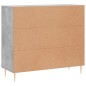 vidaXL Aparador de madera de ingeniería gris hormigón 90x34x80 cm