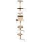 vidaXL Rascador de gato de pared postes de sisal 194 cm beige y marrón vidaXL Rascador de gato de pared postes de sisal 194 cm beige y marrón