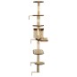 vidaXL Rascador de gato de pared postes de sisal 194 cm beige y marrón vidaXL Rascador de gato de pared postes de sisal 194 cm beige y marrón