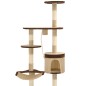 vidaXL Rascador de gato de pared postes de sisal 194 cm beige y marrón vidaXL Rascador de gato de pared postes de sisal 194 cm beige y marrón