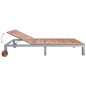 vidaXL Tumbona con cojín madera maciza de acacia y acero galvanizado vidaXL Tumbona con cojín madera maciza de acacia y acero galvanizado