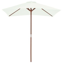 vidaXL Sombrilla de jardín con palo de madera 150x200 cm arena