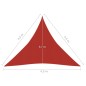 vidaXL Toldo de vela rojo HDPE 160 g/m² 4,5x4,5x4,5 m