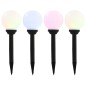 vidaXL Lámparas solares esféricas de exterior 4 uds LED RGB 15 cm
