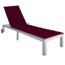 vidaXL Tumbona con cojín madera maciza de acacia y acero galvanizado