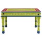 vidaXL Mesa de centro madera maciza de mango verde pintada a mano vidaXL Mesa de centro madera maciza de mango verde pintada a mano