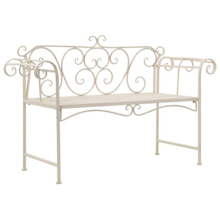 vidaXL Banco de jardín 132 cm metal antiguo blanco