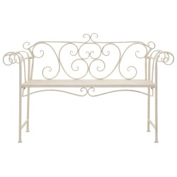 vidaXL Banco de jardín 132 cm metal antiguo blanco