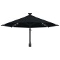 vidaXL Sombrilla de pared con LEDs y poste de metal 300 cm negra vidaXL Sombrilla de pared con LEDs y poste de metal 300 cm negra