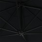 vidaXL Sombrilla de pared con LEDs y poste de metal 300 cm negra vidaXL Sombrilla de pared con LEDs y poste de metal 300 cm negra