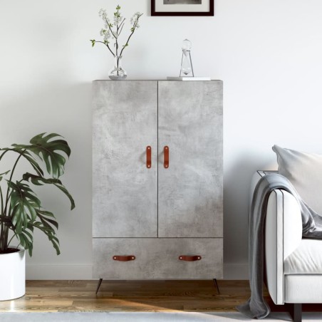 vidaXL Aparador alto madera de ingeniería gris hormigón 69,5x31x115 cm