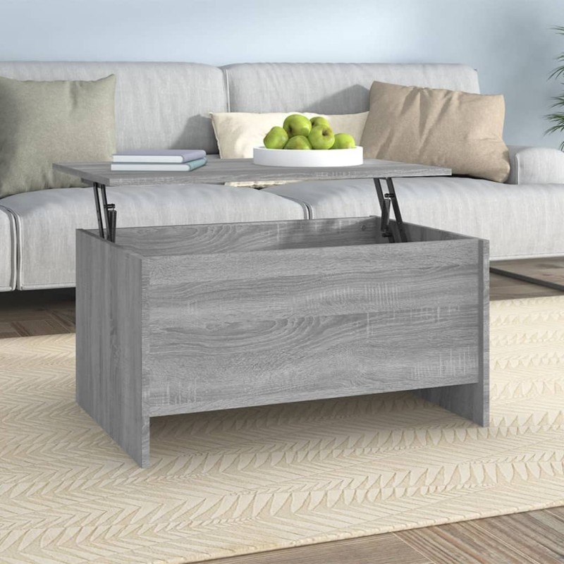 vidaXL Mesa de centro madera contrachapada gris Sonoma 80x55,5x41,5 cm vidaXL Mesa de centro madera contrachapada gris Sonoma 80x55,5x41,5 cm