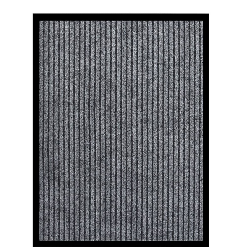 vidaXL Felpudo de rayas gris 60x80 cm vidaXL Felpudo de rayas gris 60x80 cm