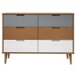vidaXL Mesita de noche MOLDE madera maciza de pino marrón 113x40x80 cm vidaXL Mesita de noche MOLDE madera maciza de pino marrón 113x40x80 cm