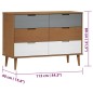vidaXL Mesita de noche MOLDE madera maciza de pino marrón 113x40x80 cm vidaXL Mesita de noche MOLDE madera maciza de pino marrón 113x40x80 cm