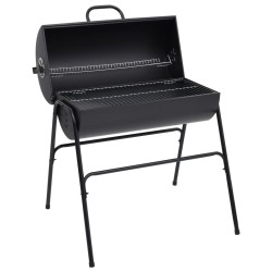 vidaXL Parrilla barril 2 rejillas de cocción negro acero 80x95x90 cm