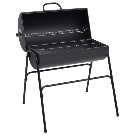 vidaXL Parrilla barril 2 rejillas de cocción negro acero 80x95x90 cm