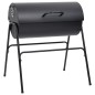 vidaXL Parrilla barril 2 rejillas de cocción negro acero 80x95x90 cm vidaXL Parrilla barril 2 rejillas de cocción negro acero 80x95x90 cm