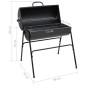 vidaXL Parrilla barril 2 rejillas de cocción negro acero 80x95x90 cm vidaXL Parrilla barril 2 rejillas de cocción negro acero 80x95x90 cm