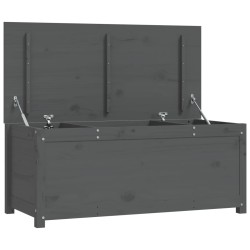 vidaXL Caja de almacenaje madera maciza de pino gris 110x50x45,5 cm