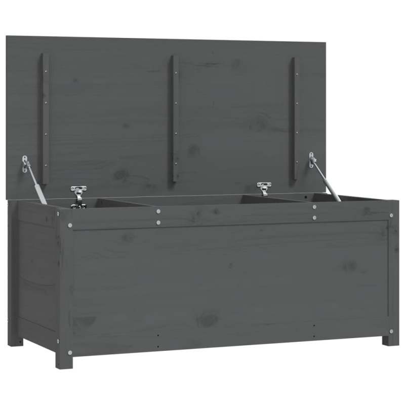 vidaXL Caja de almacenaje madera maciza de pino gris 110x50x45,5 cm