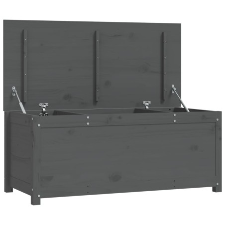 vidaXL Caja de almacenaje madera maciza de pino gris 110x50x45,5 cm