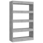 vidaXL Estantería/divisor madera ingeniería gris hormigón 80x30x135 cm vidaXL Estantería/divisor madera ingeniería gris hormigón 80x30x135 cm