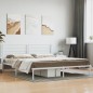 vidaXL Estructura de cama de metal con cabecero blanco 193x203 cm vidaXL Estructura de cama de metal con cabecero blanco 193x203 cm