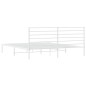 vidaXL Estructura de cama de metal con cabecero blanco 193x203 cm vidaXL Estructura de cama de metal con cabecero blanco 193x203 cm