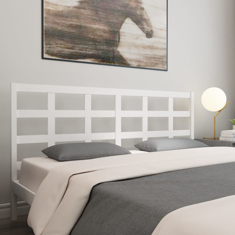 vidaXL Cabecero de cama madera maciza de pino blanco 185,5x4x100 cm