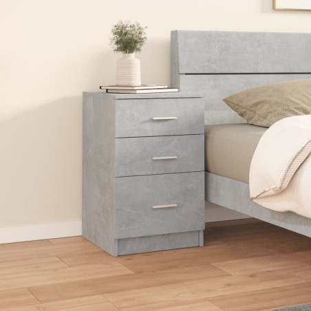 vidaXL Mesita de noche madera contrachapada gris hormigón 40x40x63 cm