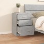 vidaXL Mesita de noche madera contrachapada gris hormigón 40x40x63 cm vidaXL Mesita de noche madera contrachapada gris hormigón 40x40x63 cm