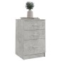vidaXL Mesita de noche madera contrachapada gris hormigón 40x40x63 cm vidaXL Mesita de noche madera contrachapada gris hormigón 40x40x63 cm