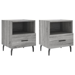 vidaXL Mesitas noche 2 uds madera ingeniería gris Sonoma 40x35x47,5 cm