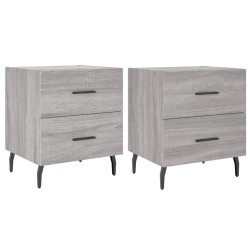 vidaXL Mesitas noche 2 uds madera ingeniería gris Sonoma 40x35x47,5 cm