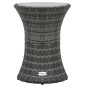 vidaXL Mesa de jardín en forma de tambor ratán sintético gris vidaXL Mesa de jardín en forma de tambor ratán sintético gris