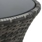 vidaXL Mesa de jardín en forma de tambor ratán sintético gris vidaXL Mesa de jardín en forma de tambor ratán sintético gris