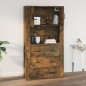 vidaXL Armario de pared madera contrachapada roble ahumado 80x33x80 cm vidaXL Armario de pared madera contrachapada roble ahumado 80x33x80 cm