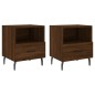 vidaXL Mesita noche 2 uds madera ingeniería marrón roble 40x35x47,5 cm