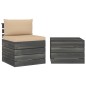 vidaXL Muebles de jardín de palets 2 piezas cojines madera maciza pino vidaXL Muebles de jardín de palets 2 piezas cojines madera maciza pino