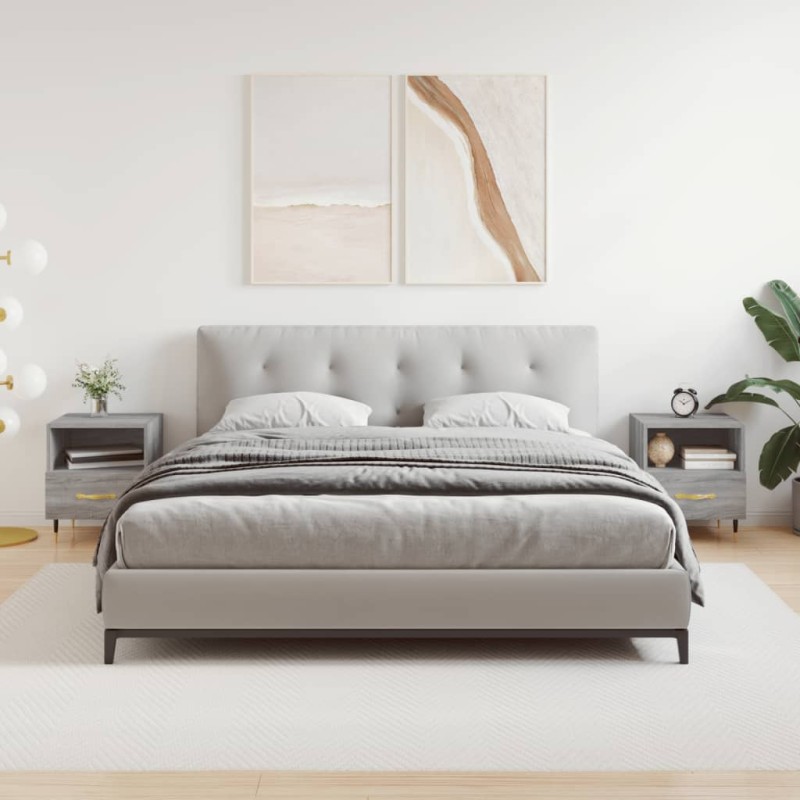 vidaXL Mesitas noche 2 uds madera ingeniería gris Sonoma 40x35x47,5 cm vidaXL Mesitas noche 2 uds madera ingeniería gris Sonoma 40x35x47,5 cm