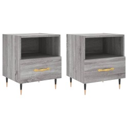 vidaXL Mesitas noche 2 uds madera ingeniería gris Sonoma 40x35x47,5 cm