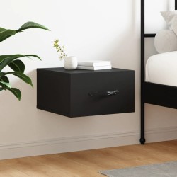 vidaXL Mesita de noche de pared negro 35x35x20 cm
