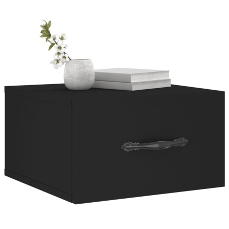 vidaXL Mesita de noche de pared negro 35x35x20 cm