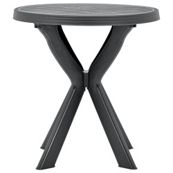 vidaXL Mesa bistro gris antracita plástico Ø70 cm