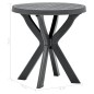 vidaXL Mesa bistro gris antracita plástico Ø70 cm