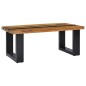 vidaXL Mesa centro madera maciza teca y piedra volcánica 100x50x40 cm