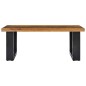 vidaXL Mesa centro madera maciza teca y piedra volcánica 100x50x40 cm
